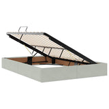 Storage Bed with Mattress Light Grey 140 x 200 cm Velvet 3370100