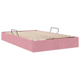 Storage Bed with Mattress with Storage Pink 120 x 200 cm Velvet 3370087