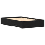 Bed Frame with Drawers Black oak 120 x 190 cm Engineered wood 3333980
