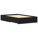 Bed Frame with Drawers Black oak 120 x 190 cm Engineered wood 3333980