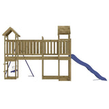 Outdoor Playset Pine and Blue Treated Pinewood, Polypropylene Large 3155851