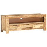TV Cabinet 110x30x40 cm Rough Mango Wood 338026
