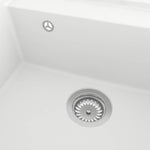 ZNTS Kitchen Sink with Overflow Hole White Granite 147064