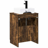 Bathroom Furniture Set Smoked Oak Engineered Wood 3404254