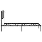 Metal Bed Frame without Mattress with Headboard Black 100x200cm 373882