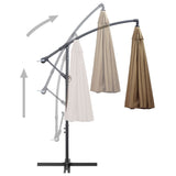 Garden Parasol Taupe Aluminium, Polyester Large Tiltable 47223