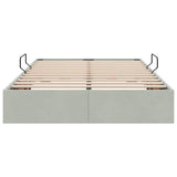 Storage Bed with Mattress Light Grey 120 x 200 cm Velvet 3370082
