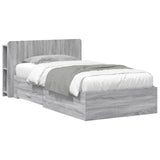 Bed Frame with Storage Grey Sonoma 90 x 200 cm Engineered Wood 3433728