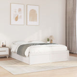 Bed Frame without Mattress White 150x200 cm King Size Solid Wood Pine 3282373