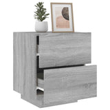 Bedside Cabinets with LED Lights 2 pcs Grey Sonoma Engineered Wood 836746