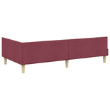 Corner Bed Frame with Headboard Wine Red 90 x 200 cm Fabric 42016120