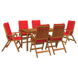 7-Piece Garden Dining Set Natural Solid Acacia Wood 3434564