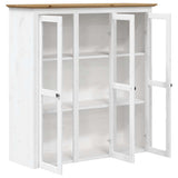 Highborad "BODO" White and Brown 115.5x43x200.5cm Solid Wood Pine 3206452