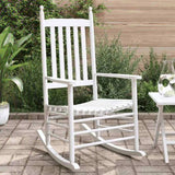 Rocking Chairs with Curved Seats 2 pcs White Solid Wood Fir 3281588