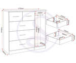 ZNTS Nevada 5 Drawer Low Wardrobe 100-101-104