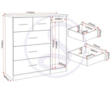 ZNTS Nevada 5 Drawer Low Wardrobe 100-101-104