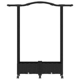 Raised Bed with Trellis and Roof Black 124 x 40 x 129 cm PP 3423010
