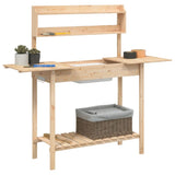 Potting Table with Sink 147.5x44x139.5 cm Solid Wood Fir 156346