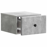 Wall-Mounted Bedside Cabinet with Drawer 2 pcs Concrete Grey 899112