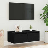 TV Cabinet with LED Lights Black Oak 75x35.5x25 cm 860230