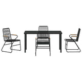 Garden Dining Set 5 pcs Black Powder-Coated Steel 3379172