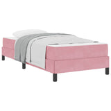Box Spring Bed with Mattress Pink 100 x 220 cm Fabric 3398784