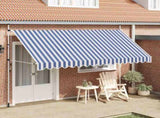 Manual Retractable Awning 400 cm Blue and White Stripes 43224