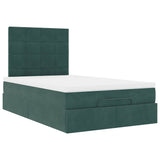 Ottoman Bed with Mattresses Dark Green 120x200cm Velvet 3313466