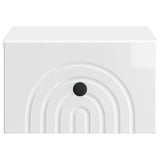 Wall-Mounted Bedside Cabinet with Drawer 2 pcs High Gloss White 898094