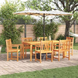 Garden Dining Set 7 pcs Brown Solid Acacia Wood 3375647