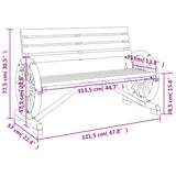 Garden Bench Burnt wood look Solid fir wood 2-seater Durable 365104