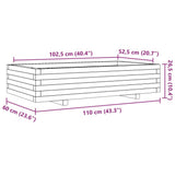 Garden Planter Wax Brown 110x60x26.5 cm Solid Wood Pine 847350