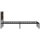 Metal Bed Frame without Mattress Smoked Oak 140x200 cm 4007668