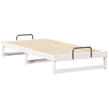Bed Frame White 100 x 200 cm Solid Pine Wood 873143