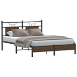 Bed Frame without Mattress Brown Oak 140x200 cm Engineered Wood 4106999