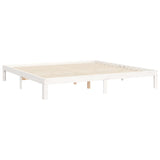 Bed Frame without Mattress White Super King Size Solid Wood Pine 3193547