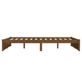 Bed Frame without Mattress Honey Brown Solid Wood 140x190 cm 814932