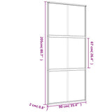 Sliding Door Gold 90x205 cm Clear ESG Glass and Aluminium 155155