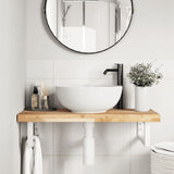 Basin Shelf Wall Mounted Steel and Solid Wood Acacia 3302692