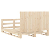 Bed Frame without Mattress with Headboard 140x200 cm Solid Wood 3281558
