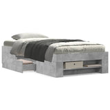 Bed Frame without Mattress Concrete Grey 90x200cm Engineered Wood 3295495