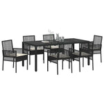 Garden Dining Set 7 pcs Black Poly rattan 3334859