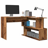 Corner Desk Old Wood 200.5x50x76 cm Engineered Wood 855956