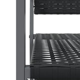 Garden Chair Set of 2 Black PE rattan, powder-coated steel 364098