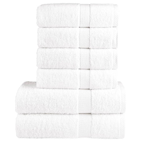 6 Piece Premium Towel Set SOLUND White 600 gsm 137553