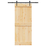 Sliding Door NARVIK Natural and Black 85 x 210 cm 3445289