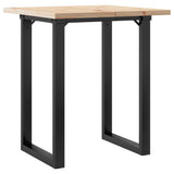 Dining Table O-Frame 60x60x75.5 cm Solid Wood Pine and Steel 3282736