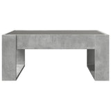 ZNTS Coffee Table with Infinity LED Concrete Grey 70x53x30 cm 847633