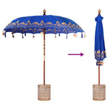 Balinese Parasol with Base Blue 215 x 215 x 260 cm 3356895