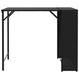 5 Piece Garden Camping Set Foldable Black Poly Rattan 365944